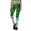 Shoulder Strap Plant Print High Waist Women Sports Suit