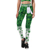 Shoulder Strap Plant Print High Waist Women Sports Suit