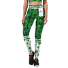 Shoulder Strap Plant Print High Waist Women Sports Suit