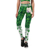 Shoulder Strap Plant Print High Waist Women Sports Suit