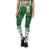 Shoulder Strap Plant Print High Waist Women Sports Suit