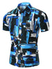 All Over Watercolor Line Print Short Sleeve Shirt