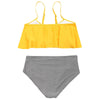 Flounce Spaghetti Strap Striped Bikini Set