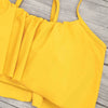 Flounce Spaghetti Strap Striped Bikini Set