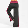 Elastic Waisted Wide Leg Pants with Color Block