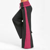 Elastic Waisted Wide Leg Pants with Color Block