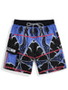 Multi-pockets Letter Giraffe Print Beach Shorts