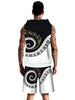 Piano Key Printed Sleeveless Hoodies Tank Top and Shorts