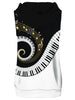 Piano Key Printed Sleeveless Hoodies Tank Top and Shorts