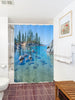 Clear Lake Bottom Stones Print Shower Curtain