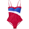 Color Block Shelf Bra One-piece Swimsuit