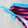 Push Up Stripe Bikini with Halter Neckline