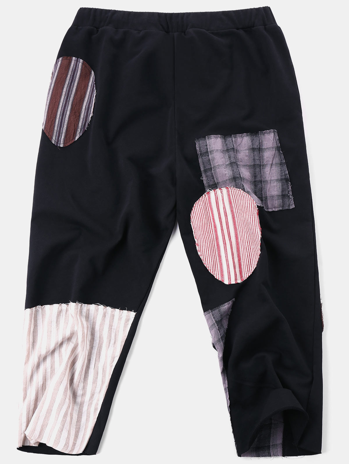 Drawstring Patchwork Striped Pants