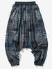 Vintage Floral Panel Pattern Jogger Pants