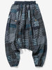 Vintage Floral Panel Pattern Jogger Pants