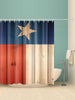 Five-pointed Star Wood Planks Print Shower Curtain