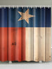 Five-pointed Star Wood Planks Print Shower Curtain