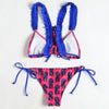 Pineapple Print Frilled Trim Bikini