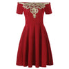 Off The Shoulder Applique Mini Dress