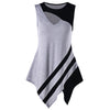 Two Tone Cutout Asymmetric Tank Top