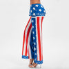 High Waisted American Flag Wide Leg Pants