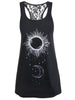 Print Lace Panel Racerback Tank Top