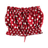 Strapless Polka Dot Print Ruffle Drawstring Women Crop Top