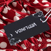 Strapless Polka Dot Print Ruffle Drawstring Women Crop Top