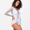 One Piece Fishnet Long Sleeve Swimsuit