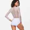 One Piece Fishnet Long Sleeve Swimsuit