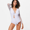 One Piece Fishnet Long Sleeve Swimsuit