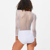 One Piece Fishnet Long Sleeve Swimsuit