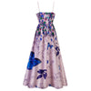 Floral Bowknot Print Maxi Flare Dress