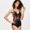 Mesh Embroidered One-piece Swimwear