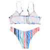 Striped Thong Bikini Set