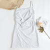 Trendy Women Vertical Stripe Bow Tie Strap Dress