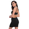 Spaghetti Strap Sequin Choker Women Crop Top with Skirt