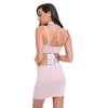 Spaghetti Strap Sequin Choker Women Crop Top with Skirt