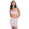 Spaghetti Strap Sequin Choker Women Crop Top with Skirt