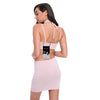 Spaghetti Strap Sequin Choker Women Crop Top with Skirt