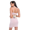 Spaghetti Strap Sequin Choker Women Crop Top with Skirt