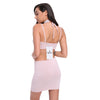Spaghetti Strap Sequin Choker Women Crop Top with Skirt