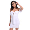 Strapless Backless Short Sleeve Bodycon Women Mini Dress