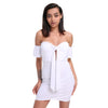 Strapless Backless Short Sleeve Bodycon Women Mini Dress