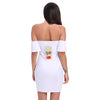 Strapless Backless Short Sleeve Bodycon Women Mini Dress