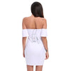 Strapless Backless Short Sleeve Bodycon Women Mini Dress