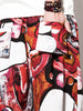 Curved Hem Print Hip-hop Nine Minutes of Jogger Pants