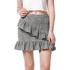 FRENCH BAZAAR Plaid Swing Ruffle Mini Bodycon Skirt