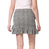FRENCH BAZAAR Plaid Swing Ruffle Mini Bodycon Skirt