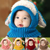 Winter Baby Kids Girls Boys Warm Knit Woolen Coif Hood Collar Scarf Caps Hat